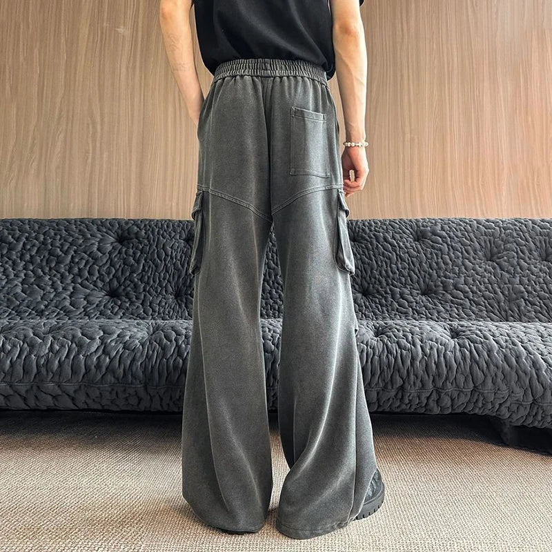 AIDASE  -  Men's Large Pocket Sweatpants Autumn New Versatile American Style Loose Casual Drawstring Trousers Fashion Clothes 21E6988 aidase-shop