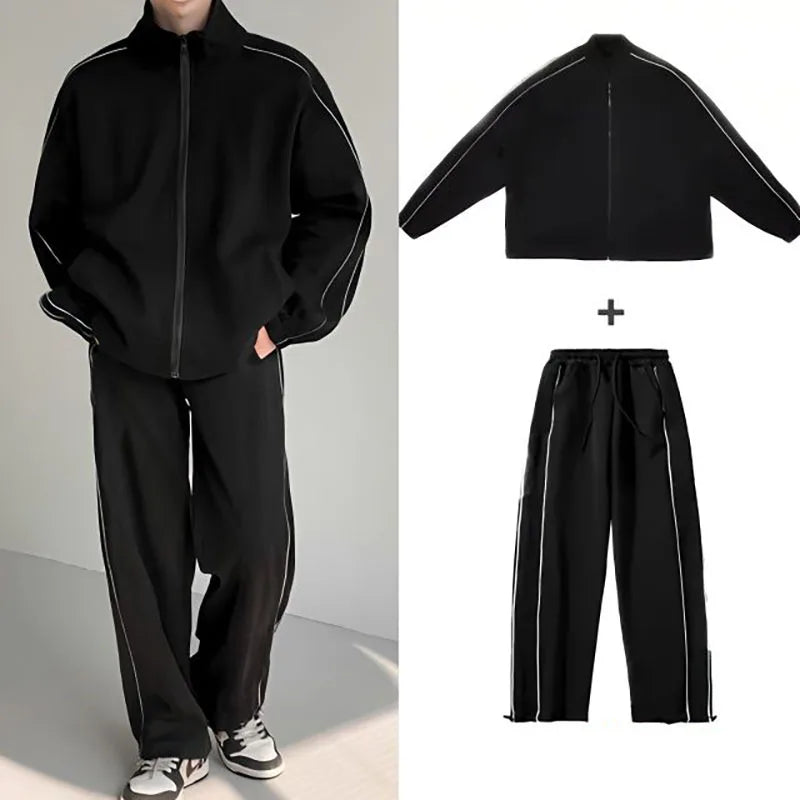 Aidase Men's Sets New Casual One-piece Suit Male Sportswear Women Suits Overalls Trousers Loose Fleece Zipper Long Sleeves Jacket Pants aidase-shop