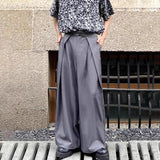 AIDASE  -  Mens Suit Pants Adjustable Waist 3d Pleated Casual Pants Streetwear Fashion Niche Retro Wide-Leg Pants Men'S Clothing 2025 New aidase-shop