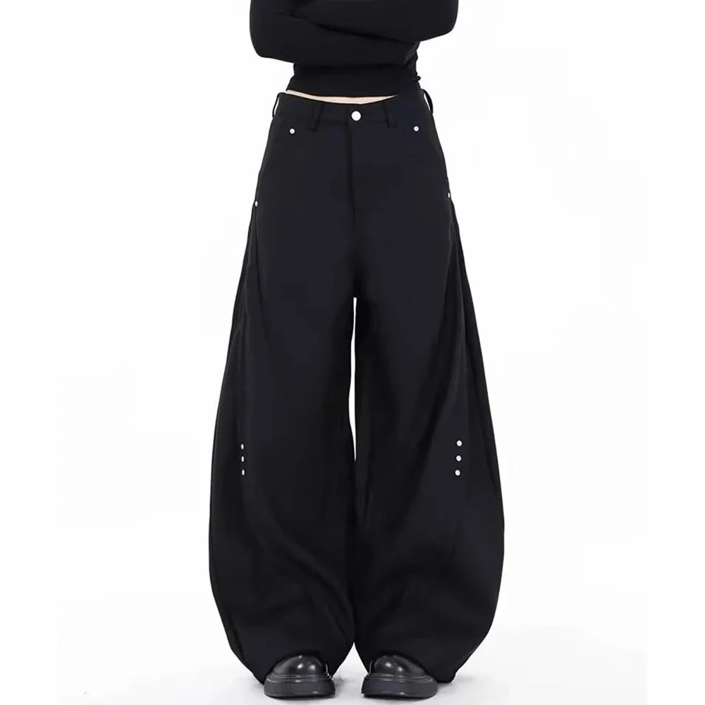 AIDASE  -  Summer New Men's Scimitar Solid Color Trousers American Retro Fashion Trend Street Casual Loose Simple Niche Men's Bottoms aidase-shop