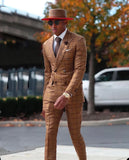 Aidase Plaid Men Suit Tailor-Made Fashion 2 Pieces Blazer Pants Double Breasted Lapel Formal Business Causal Party Tailored aidase-shop