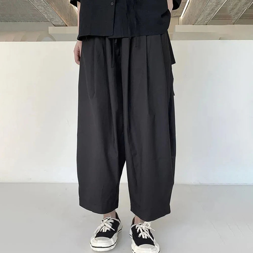 Aidase New Japanese Straight Pants For Men Street Loose All-match Carrot Pantalones Casual Trousers Neutral Nine-point Wide-leg Pants aidase-shop