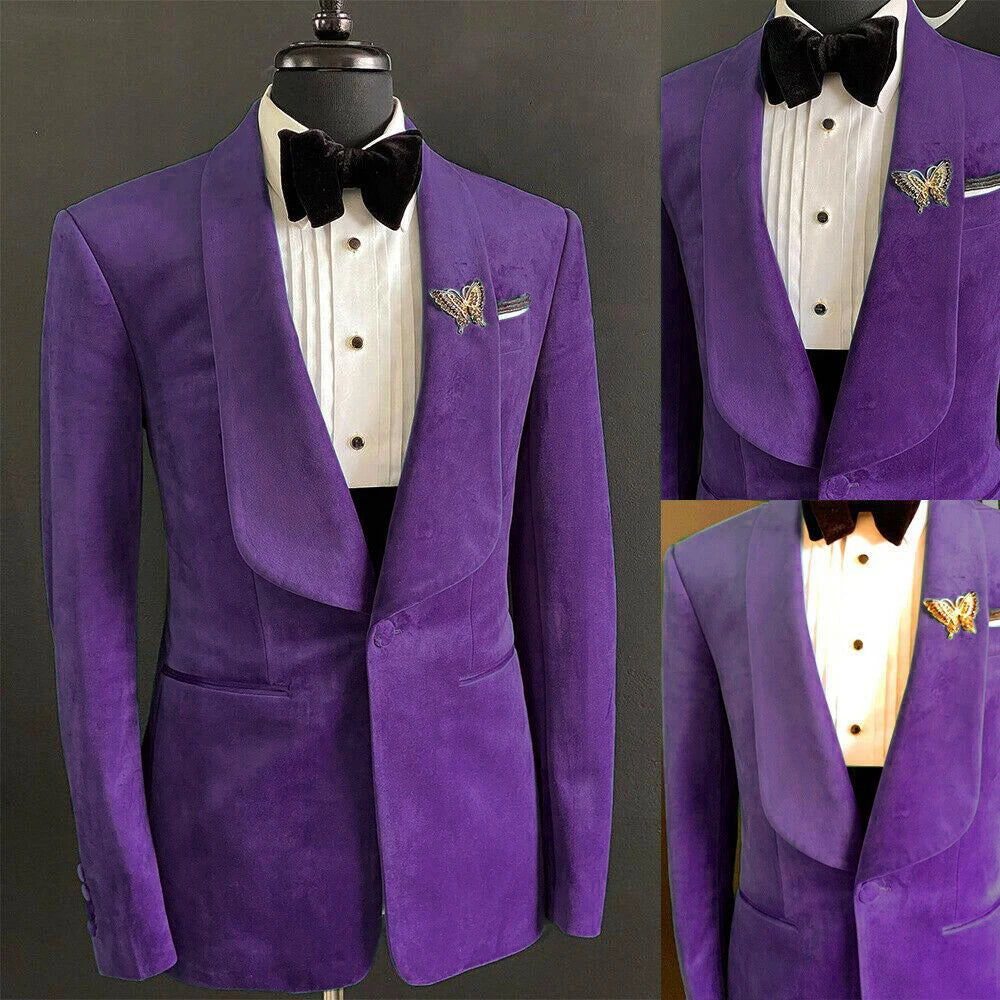 Aidase Fashion Mens Suits Flannel Two-Piece Suit Vintage Business Jacket And Pants Custom Made Velvet Wedding Tuxedos New Hot In Winter aidase-shop