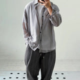 AIDASE  -  Summer New Men's Thin Solid Color Long-Sleeved Shirt Korean Casual Simple Leisure Fashion Trend Loose Breathable Men's Tops aidase-shop