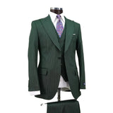 Aidase Modern Men's Suit Pinstripe 3 Pieces Blazer Pants Double Breasted Business Formal Work Wear Wedding Groom Costume Homme aidase-shop