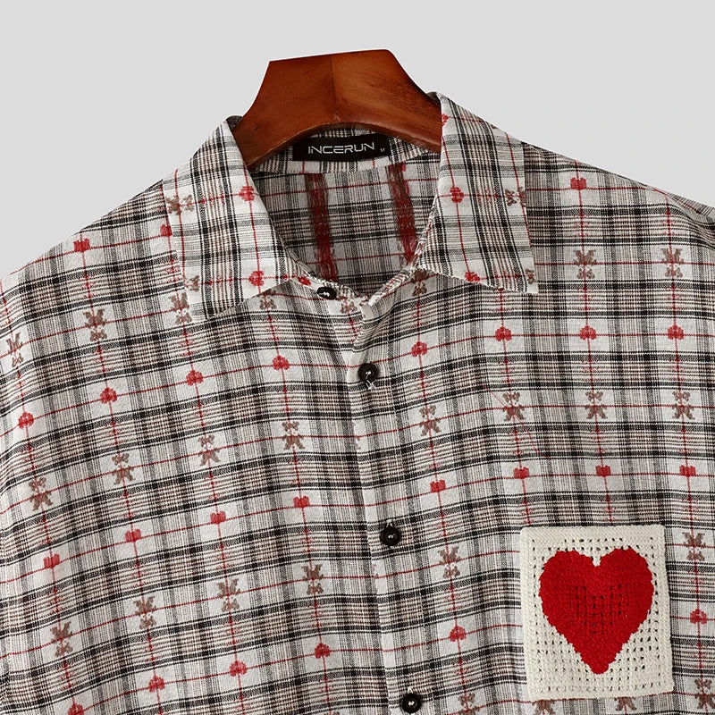 AIDASE  -  Men Shirt Plaid Patchwork Lapel Sleeveless Loose Male Shirts Summer Cotton Steetwear 2025 Casual Men Clothing Vacation aidase-shop