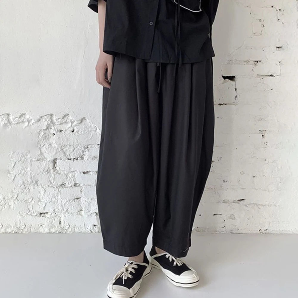 Aidase New Japanese Straight Pants For Men Street Loose All-match Carrot Pantalones Casual Trousers Neutral Nine-point Wide-leg Pants aidase-shop