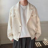 AIDASE  -  American Style Men Jacket Trendy All-match Long Sleeve Single-breasted Coats Simpel Metal Decoration Loose Clothes 21E6722 aidase-shop