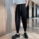Aidase New Fashion Spring Summer Pants Men Tapered Bottom Slit Trousers Korean Style White Khaki Black Elastic Waist Casual Pants Man aidase-shop