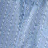 AIDASE  -  Men Striped Shirt Lapel Long Sleeve Button Autumn Casual Men Clothing Loose 2025 Streetwear Korean Style Fashion Shirts aidase-shop