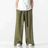AIDASE  -  Spring Cotton Linen Pants Men Elastic Waist Casual wide leg Pant Loose Sweatpants Traditional Chinese Trousers pantalons homme aidase-shop
