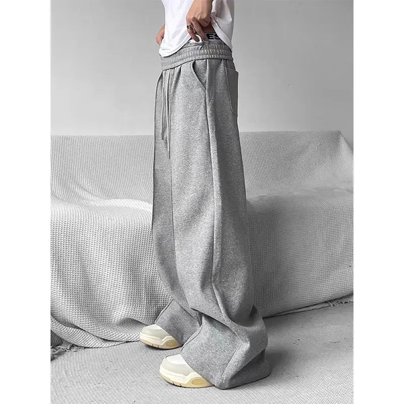 Aidase Wide Leg Sweatpants Men Oversize Gray Sports Pants Sportswear Casual Trousers Male Loose Korean Streetwear Hip Hop aidase-shop