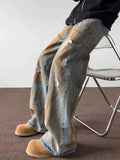 Aidase Spring and Autumn Tie Dyed Distressed Jeans, Men's Straight Leg American Trendy Brand Ruffian Handsome Casual Hip-hop High 2024 aidase-shop