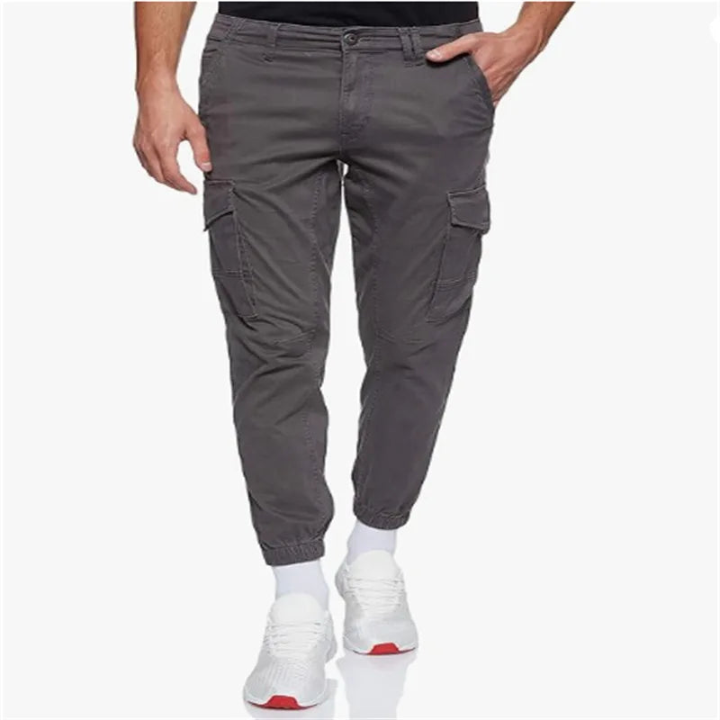 AIDASE  -  Men Casual Multi Pocket Cargo Tapered Pants Stylish Streetwear aidase-shop