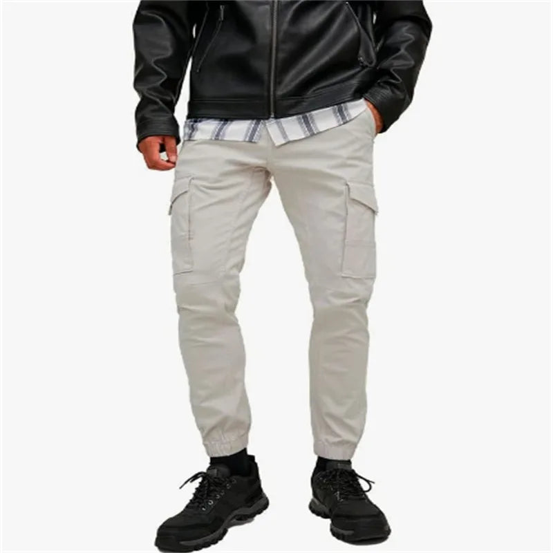 AIDASE  -  Men Casual Multi Pocket Cargo Tapered Pants Stylish Streetwear aidase-shop