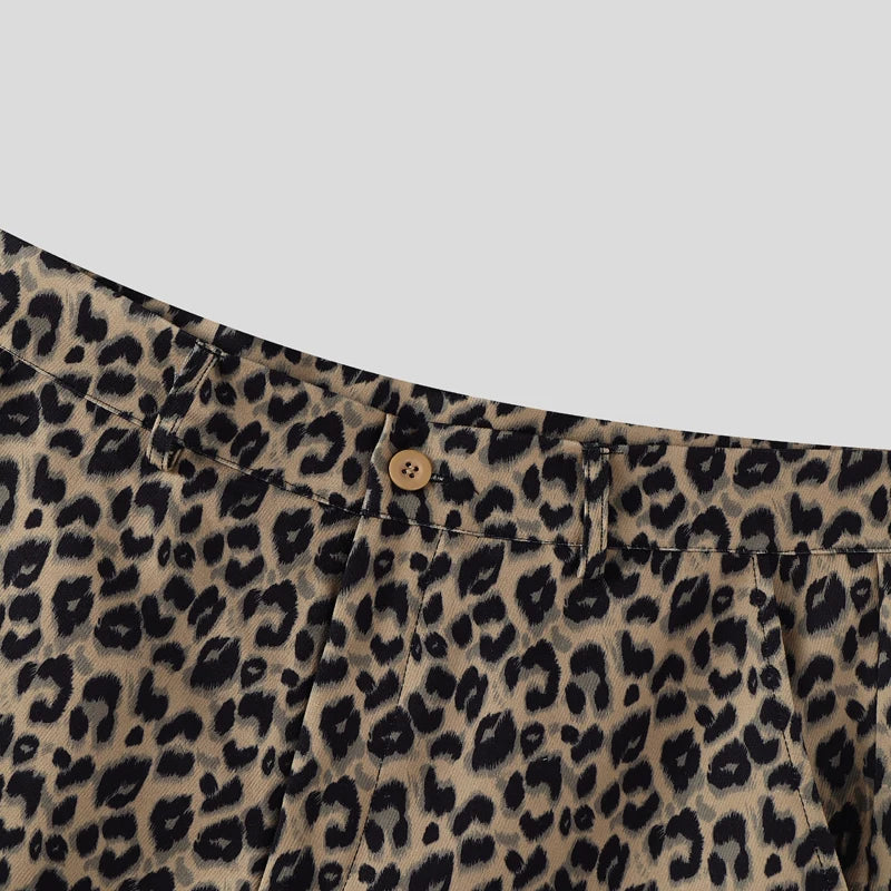 AIDASE  -  Men's Shorts Button Leopard Printing Joggers Summer Casual Men Bottoms Loose Streetwear 2025 Fashion Male Shorts S-5XL aidase-shop