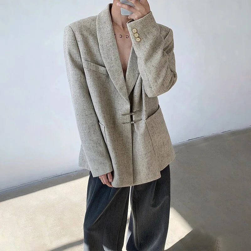 AIDASE  -  Spring And Summer New Men's Chinese Style Solid Color Suit Jacket Retro Elegant Luxury Casual Fashion Trend Simple Loose Men Top aidase-shop