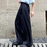 AIDASE  -  Mens Suit Pants Adjustable Waist 3d Pleated Casual Pants Streetwear Fashion Niche Retro Wide-Leg Pants Men'S Clothing 2025 New aidase-shop