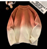 AIDASE  -  New Fashion Male Sweater Round Neck Knitted Gradient Contrast Color Design Long Sleeve Casual Pullovers Menswear 21E7029 aidase-shop