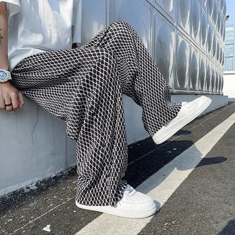 Aidase Men's Casual Pants Hip Hop Hippie Trousers Male Plaid Loose Summer Stylish Korean Style Y2k Cotton Long New In Comfortable aidase-shop