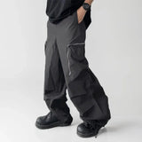 AIDASE  -  Men Pants Patchwork Elastic Waist Loose Joggers Casual Trousers Men Pockets Streetwear 2025 Fashion Cargo Pants S-5XL aidase-shop