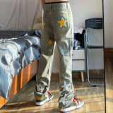 Aidase Star Retro Straight Jeans For Men Baggy Trousers Hip Hop Vintage Stylish Torn Original New In 2024 Trend Mens Cowboy Pants