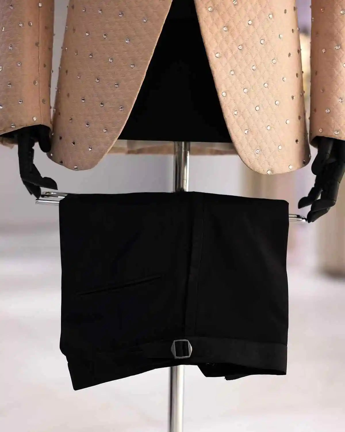 Aidase 2 Pieces Men's Suits Tailored Beads Blazer Shawl Lapel Pants One Button Pockets Party Formal Coat Suit Custom Made Plus Size Fit aidase-shop