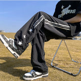 Aidase American Quick-drying Sports Casual Pants Men Korean Style Trendy High Street Overalls Loose Straight Striped Long Pants Chic aidase-shop