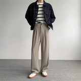 Aidase Khaki Black Suit Pants Men Fashion Social Men Dress Pants Korean Casual Loose Straight Pants Men Office Formal Trousers M-2XL