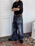 AIDASE  -  Vintage Men's Jeans Loose Ink Splash Wide-Leg Design Stylish Straight-Leg Denim Pants 2025 Autumn New Clothing 21E7640 aidase-shop