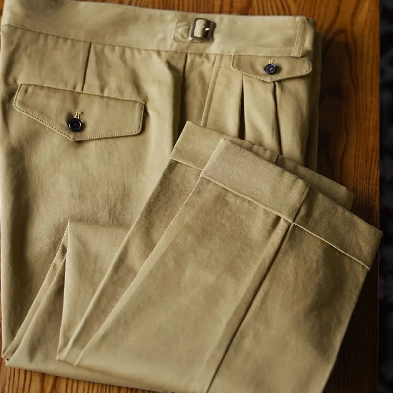 Aidase Men Spring Summer Fashion Solid Color Cotton Trousers Men's Retro Loose Straight Pants Male Business Casual Pants aidase-shop