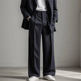 AIDASE  -  Men's Dress Fashion Street High Quality Wide Leg Mid Waist Drop Suit Pants aidase-shop