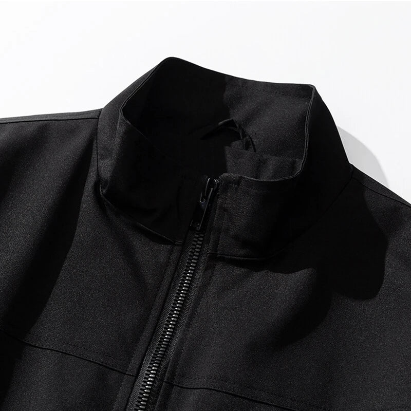 AIDASE  -  Trendy Simple Men's Jacket Solid Color Stand Collar Long Sleeve Men Coats Summer New Zipper Handsome Menswear Tide 21E6595 aidase-shop