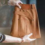 Aidase Uniform Pants Casual 100% Cotton Paris Button Straight Trousers Men's Autumn Vintage Workwear