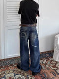 AIDASE  -  Vintage Men's Jeans Loose Ink Splash Wide-Leg Design Stylish Straight-Leg Denim Pants 2025 Autumn New Clothing 21E7640 aidase-shop