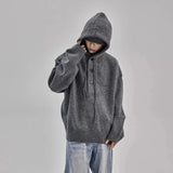 AIDASE  -  American Street Retro Hooded Sweater Jacket Mens Autumn And Winter New Trend Lazy Style Fashion Y2k Casual Sweater Mens Clothing aidase-shop