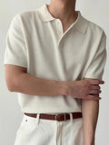AIDASE  -  Mens Short Sleeve Slim Casual Polo Shirts Summer Stylish Solid Color Men's Knitted Polo Shirt Streetwear Fashion Knitting Polos aidase-shop