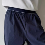 AIDASE  -  Trendy Men Casual Pants Fashionable Simple Solid Color Elastic Waist Straitght-led Male Trousers 2025 New Fashion 21E7641 aidase-shop