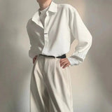 AIDASE  -  Spring And Summer New Men's Solid Color Long-Sleeved Shirt Korean Style Fashion Trend Simple Casual Loose Breathable Men's Tops aidase-shop