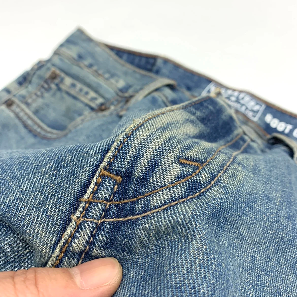 Aidase Boot Cut Denim Men Jeans Distressed Old Heavy Washed Pants for Youth Retro Amekaji American Style Loose Male Full Long Trousers aidase-shop