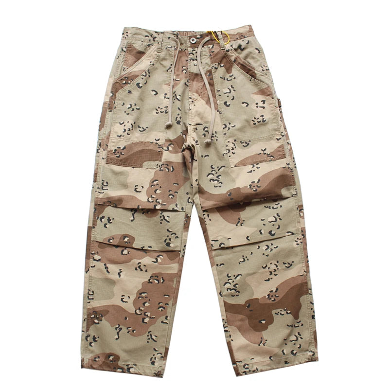 Aidase Sand Desert Camouflage Pants for Men 2024 Spring Summer Loose Straight Trousers for Youth Male Retro American Casual Wear aidase-shop