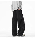 AIDASE  -  High Waist Men Sports Pants American Style Loose Draped Straight Wide Leg Casual Drawstring Trousers Autumn New 21E7679 aidase-shop