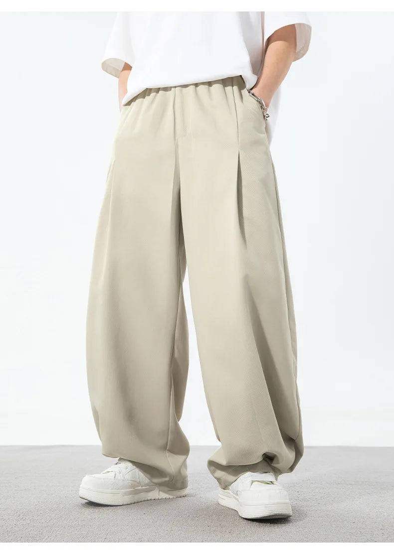 AIDASE  -  Men's Spring Summer New Pleated Design Curved Pants aidase-shop