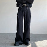 Aidase Male Pants Split Pleated Diamond Shaped  Loose Casual Suit Trousers Wide Leg Threedimensional Men's Wear Winter New