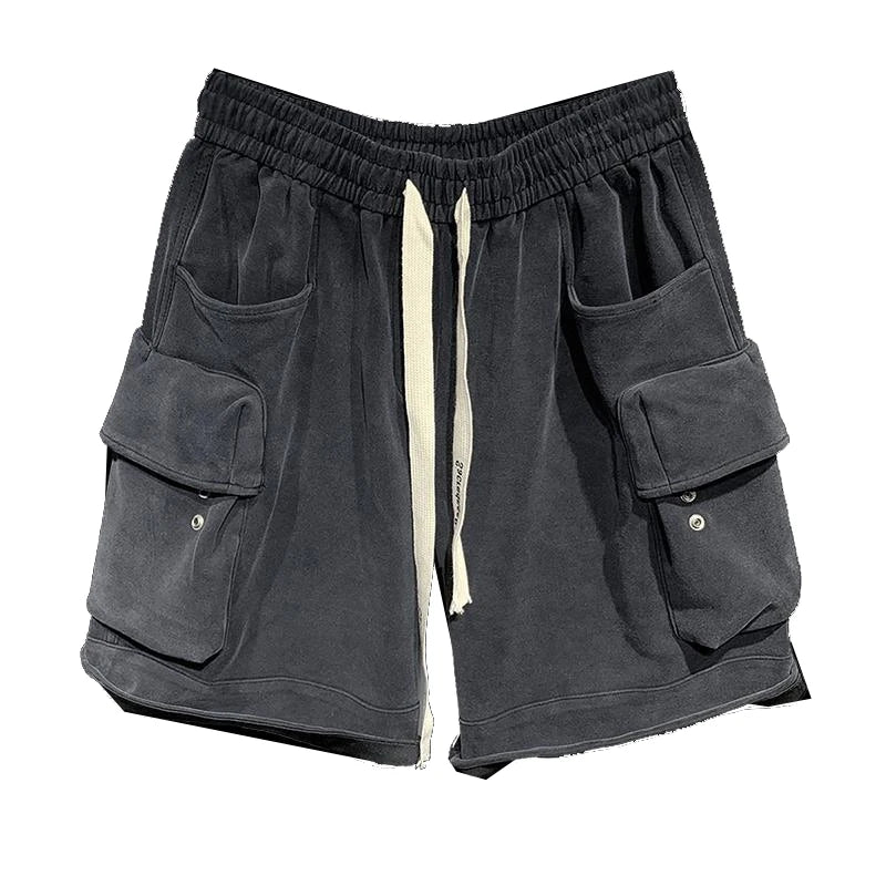 Aidase Fashionable Shorts Three-dimensional Large Pocket Workwear Shorts Unisex Oversized American Retro Loose Cropped Pants aidase-shop