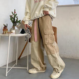 Aidase Baggy Black Cargo Pants for Men Khaki Cargo Trousers Male Harajuku Loose Casual Autumn Japanese Streetwear Hip Hop Retro aidase-shop