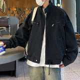 AIDASE  -  New Men Jacket Fashion New Stand Neck Long Sleeve Simple Solid Color Male Coats Personality Versatile Clothes 21E7030 aidase-shop