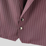 AIDASE  -  Men Striped Sets Lapel Sleeveless Vests & Pants Two Pieces Sets Streetwear Elegant 2025 Fashion Casual Men's Suits S-5XL aidase-shop