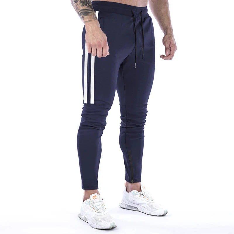 AIDASE  -  Gym Skinny Jogger Pants Men Running Sweatpants Fitness Bodybuilding Sports Pants Zip pocket Male Cotton Jogging Trousers men aidase-shop