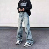 AIDASE  -  High Street Male Jeans Washed Niche Design Vintage Straight-leg Trendy Denim Trousers 2025 New Fashion Menswear 21E6678 aidase-shop